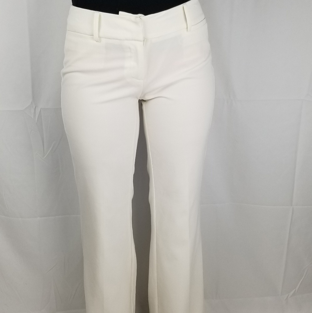 New York & Company White Stretch Blue Dress Pants